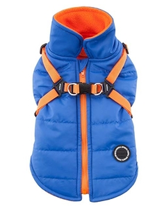 Жилет со шлейкой для собак Puppia MOUNTAINEER II синий, размер S