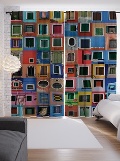 Шторы JoyArty с фотопечатью "Оконный взгляд" из сатена, 290х265 см