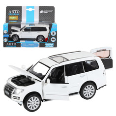 Машинка инерционная Автопанорама 1:33 Mitsubishi Pajero 4WD Tubro, белый