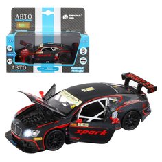 Машинка инерционная Автопанорама 1:32 Bentley Continental GT3, черный