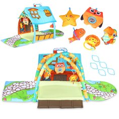 Развивающий коврик Smart Baby Кто в домике живет?, голубой, в/к 64,5х10х47 см