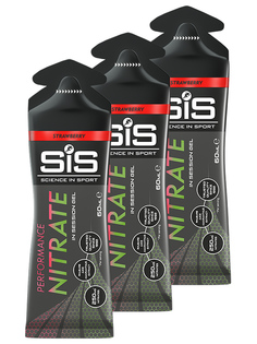 Энергетический гель SiS, Performance Nitrate Гель, 3шт по 60мл (Клубника)