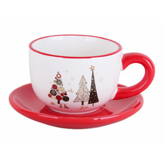 Чайная пара Korall Christmas trees фарфор 220 мл Коралл