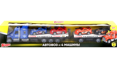 Автовоз инерционный Bigga + Машинки 4 шт