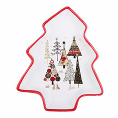 Блюдо Korall Christmas trees Елочка фарфор 190 х 148 мм Коралл