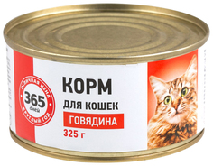 Влажный корм для кошек 365 дней Мур-р-р-ка, говядина, 325г