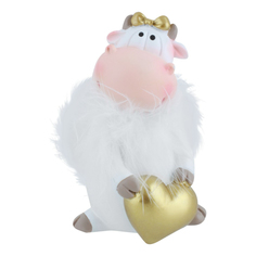 Сувенир Homeclub Корова с пушистым воротником CG9002 новогодний 11см