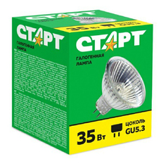 Галогенная лампа Старт GU5.3 35 Вт теплый белый софит прозрачная Start