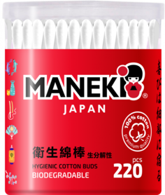 Палочки ватные гигиенические Maneki RED, 220 штук