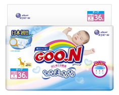 Подгузники для новорожденных GooN NB (до 5 кг), 36 шт.