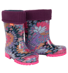 Резиновые сапоги для детей Demar 0039 M TWISTER LUX розовый/бордовый 34
