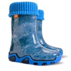 Резиновые сапоги для детей Demar 0033 АС STORMER LUX PRINT синий/голубой 28