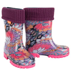 Резиновые сапоги для детей Demar 0038 M TWISTER LUX розовый/бордовый 22