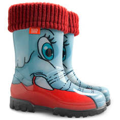 Резиновые сапоги Demar серый/голубой/красный 0038 HD р.26-27