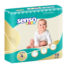Подгузники Senso Baby, р 4 maxi, 7-18 кг, 19 шт