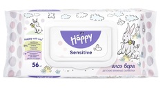 Влажные салфетки Bella Happy Sensetive Aloe Vera, 56 шт.
