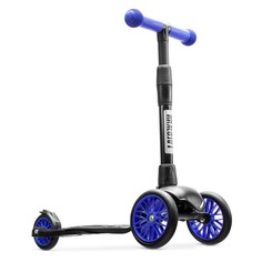 Трехколесный самокат Дерзкий Спорт детский, бесшумное шасси Super-CHASSIS, черный/синий !Дерзкий