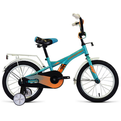 Двухколесный велосипед Forward Crocky 16 2021, бирюзовый/оранжевый