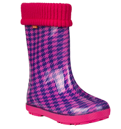 Резиновые сапоги для детей Demar 0049 HF HAWAI LUX PRINT розовый/синий 34