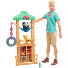 Игровой набор Barbie Кем быть? Кен с животными Ветеринар
