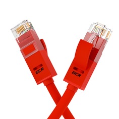 Патч-корд GCR GCR-LNC500 прямой 0.1м UTP кат.5e, красный, 24 AWG, литой