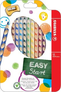 НАБОР ЦВЕТНЫХ КАРАНДАШЕЙ EASYcolors/ EASY Start, 12 ЦВ, С ТОЧИЛКОЙ, ДЛЯ ЛЕВШЕЙ, В КАРТОНЕ Stabilo