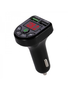 Зарядное автомобильное устройство Bluetooth FM (Черное) No Brand