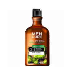 Гель для душа 3 в 1 Men Code Green Elements c Экстрактами Хмеля и Мяты 300 мл