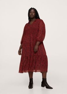 Струящееся платье с принтом - Coeur Mango