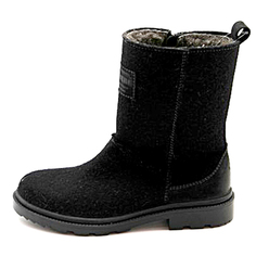 Черные ботинки из войлока на подклдке из натуральной шерсти на утолщенной подошве Nex Pero