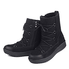 Черные валенки из войлока на молнии с декоративной шнуровкой на подкладке из натуральной шерсти Nex Pero