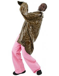 Стеганная Оверсайз рубашка цвета хаки RAF Simons