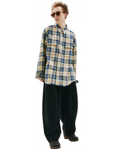 Сине-желтая рубашка Lumber в клетку Visvim