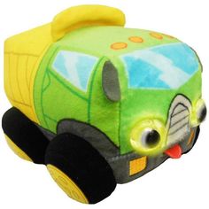 Мягкая игрушка 1Toy Биби Грузовичок 15 см цвет: зеленый/желтый