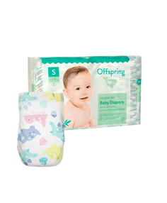 Offspring подгузники, S 3-6 кг. 48 шт. расцветка Динозавры