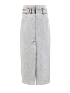 Юбка-карандаш Pleated Tapered из денима Classic с декором Мониль Brunello Cucinelli