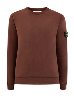 Свитшот из мягкого хлопкового футера с фирменным патчем Stone Island
