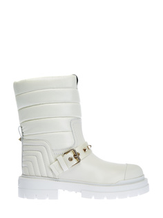 Белые ботинки Rockstud из мягкой кожи с литым декором Valentino Garavani