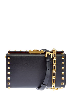 Клатч Alcove из кожи с заклепками и съемным ремнем Valentino