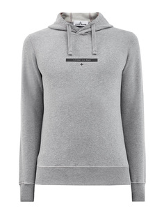 Худи из меланжевого хлопка с капюшоном и логотипом Stone Island