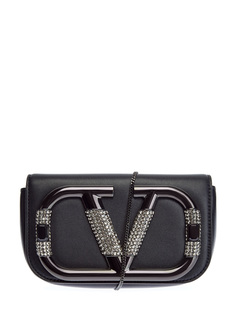 Сумка SuperVee из мягкой кожи с мерцающими кристаллами Valentino