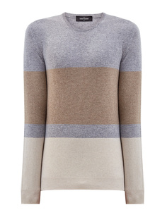 Джемпер в стиле colorblock из тонкого кашемира Gran Sasso