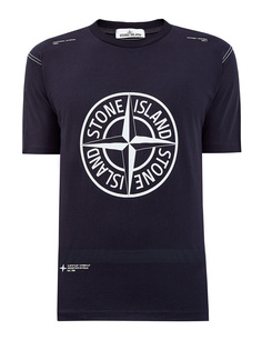 Футболка из джерси с контрастным макро-принтом Stone Island