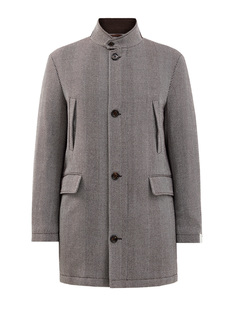 Пальто из плотной шерстяной ткани с графическим узором Eleventy