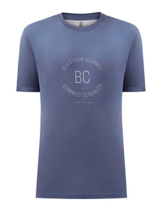 Хлопковая футболка с принтом Build Your Journey Brunello Cucinelli