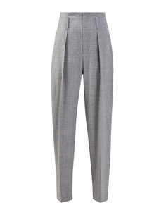 Брюки Wide из шерстяной фланели Sparkling с мерцающими подтяжками Brunello Cucinelli