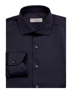 Минималистичная рубашка из хлопка в черном цвете Canali