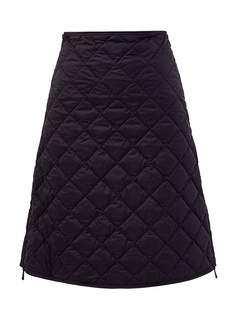 Стеганая юбка-трапеция с боковыми застежками на молниях Moncler