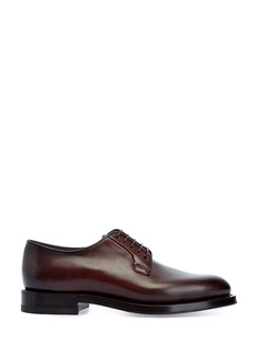 Дерби из окрашенной вручную гладкой кожи с эффектом патины Santoni