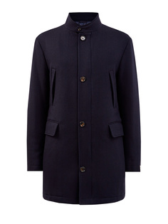 Шерстяное пальто оттенка индиго в классическом стиле Eleventy
